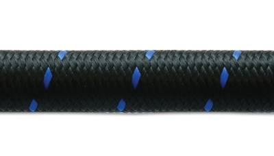 Vibrant Performance - 5ft Roll of Black Blue Nylon Braided Flex Hose; AN Size: -6; Hose ID 0.34"