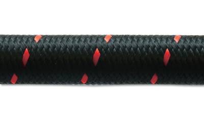 Vibrant Performance - 5ft Roll of Black Red Nylon Braided Flex Hose; AN Size: -6; Hose ID 0.34"