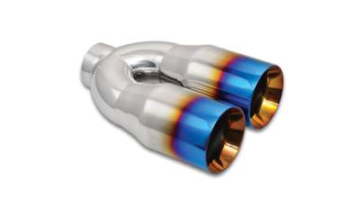 Vibrant Performance - Vibrant Performance - 1339B - Dual 3.5 in. Round SS Tips with Burnt Blue Finish