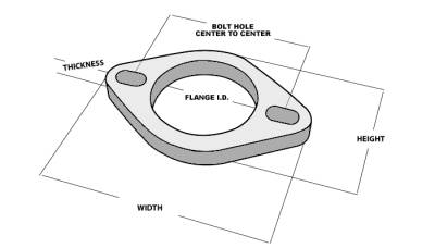 Vibrant Performance - 2-Bolt Stainless Steel Flange, 2.25" I.D. - Single Flange, Retail Packed