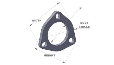 Vibrant Performance - Vibrant Performance - 1481S - 3-bolt Stainless Steel Flange (2.25 in. I.D.) - Single Flange, Retail Packed
