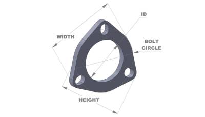 Vibrant Performance - 3-bolt Stainless Steel Flange (2.25" I.D.) - Single Flange, Retail Packed