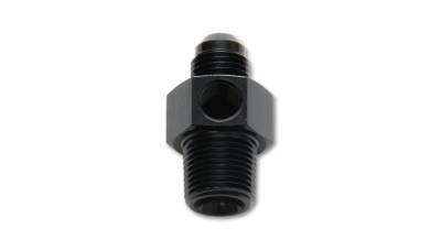 Vibrant Performance - Male AN Flare to Male NPT Union Adapter with 1/8" NPT Port; Size: -8AN; 3/8" Male NPT