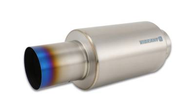 Vibrant Performance - Vibrant Performance - 17566 - Muffler with Straight Cut Burnt Tip, 4.00 in. Inlet
