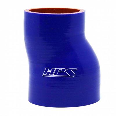 HPS Silicone Hose - HPS 1-1/2" - 2" ID , 3" Long High Temp 4-ply Reinforced Silicone Offset Reducer Coupler Hose Blue (38mm - 51mm ID , 76mm Length)