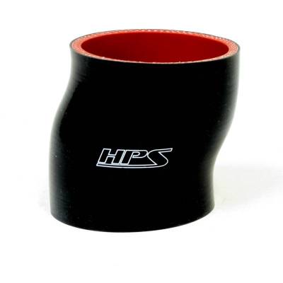 HPS Silicone Hose - HPS 2.25" ID , 3" Long High Temp 4-ply Reinforced Silicone Offset Coupler Hose Black (57mm ID , 76mm Length)