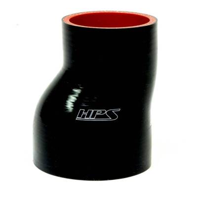 HPS Silicone Hose - HPS 2.5" - 3" ID , 3" Long High Temp 4-ply Reinforced Silicone Offset Reducer Coupler Hose Black (63mm - 76mm ID , 76mm Length)