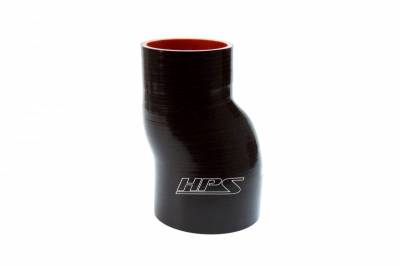 HPS Silicone Hose - HPS 2.5" - 3" ID , 6" Long High Temp 4-ply Reinforced Silicone Offset Reducer Coupler Hose Black (63mm - 76mm ID , 152mm Length)