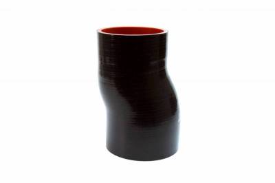 HPS Silicone Hose - HPS 2.5" ID , 6" Long High Temp 4-ply Reinforced Silicone Offset Coupler Hose Black (63mm ID , 152mm Length)
