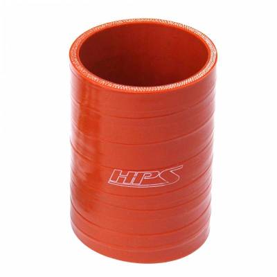 HPS Silicone Hose - HPS 3" ID , 4" Long High Temp 4-ply Aramid Reinforced Silicone Straight Coupler Hose Orange (76mm ID , 102mm Length)