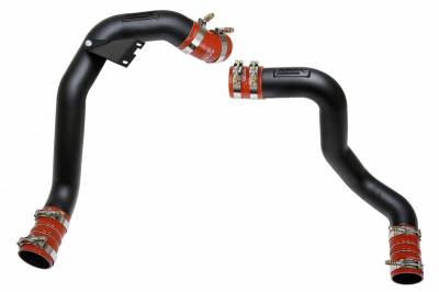 HPS Silicone Hose - HPS Black Hot & Cold Side Charge Pipe with Intercooler Boots Kit 03-07 Ford F550 Superduty Powerstroke 6.0L Diesel Turbo