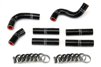 HPS Silicone Hose - HPS Black Reinforced Silicone Complete Pesky Heater Hose Kit 1FZ-FE for Toyota 92-97 Land Cruiser FJ80 4.5L I6 without rear heater