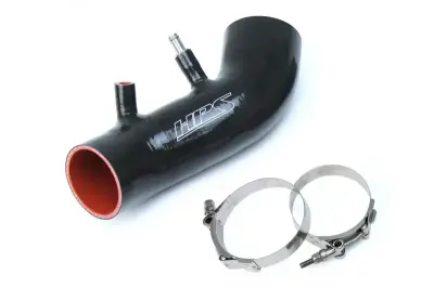 HPS Silicone Hose - HPS Black Reinforced Silicone Post MAF Air Intake Hose Kit for Acura 07-11 CSX Type-S