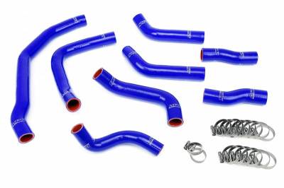 HPS Silicone Hose - HPS Blue Reinforced Silicone Coolant Hose Complete kit (8pc) for front radiator + rear engine for Toyota 90-99 MR2 3SGTE Turbo