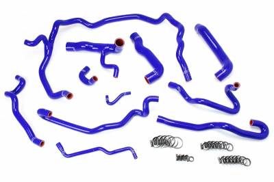 HPS Silicone Hose - HPS Blue Reinforced Silicone Radiator + Heater Hose Kit Coolant for BMW 04-05 530i E60 Left Hand Drive