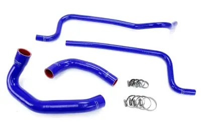 HPS Silicone Hose - HPS Blue Reinforced Silicone Radiator + Heater Hose Kit for Jeep 02-06 Wrangler TJ 4.0L Left Hand Drive