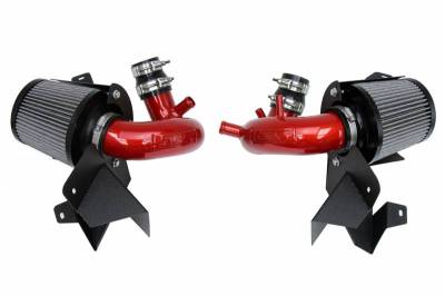 HPS Silicone Hose - HPS Cold Air Intake Kit 19-21 Genesis G70 3.3L V6 Twin Turbo, Includes Heat Shield, Red