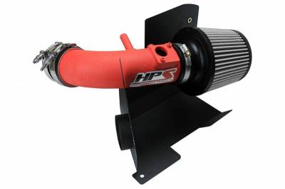 HPS Silicone Hose - HPS Performance Shortram Air Intake Kit 2013-2015 Acura ILX 2.4L, Includes Heat Shield, Wrinkle Red