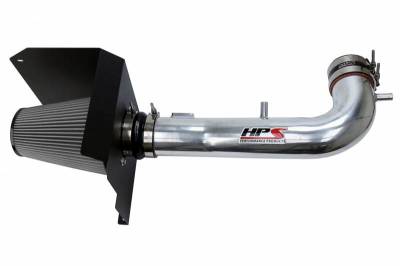 HPS Silicone Hose - HPS Polish Cold Air Intake Kit with Heat Shield for 14-18 GMC Sierra 1500 5.3L V8