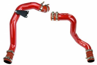 HPS Silicone Hose - HPS Red Hot & Cold Side Charge Pipe with Intercooler Boots Kit 03-07 Ford F550 Superduty Powerstroke 6.0L Diesel Turbo