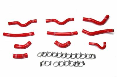 HPS Silicone Hose - HPS Red Reinforced Silicone Heater Hose Kit Coolant for Lexus 98-07 LX470 4.7L V8