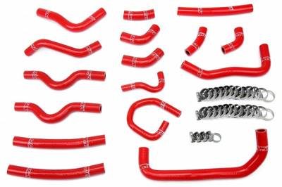 HPS Silicone Hose - HPS Red Reinforced Silicone Heater Hose Kit Coolant for Toyota 98-02 Land Cruiser 4.7L V8