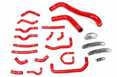 HPS Silicone Hose - HPS Red Reinforced Silicone Radiator + Heater Hose Kit Coolant for Toyota 98-02 Land Cruiser 4.7L V8