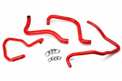 HPS Silicone Hose - HPS Red Reinforced Silicone Radiator + Heater Hose Kit for Jeep 03-06 Wrangler TJ SE 2.4L 4Cyl Left Hand Drive