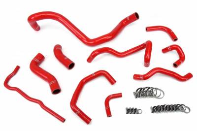 HPS Silicone Hose - HPS Red Reinforced Silicone Radiator Hose Kit Coolant for Volkswagen 99-06 Golf MK4 1.8T Turbo Manual Trans Left Hand Drive