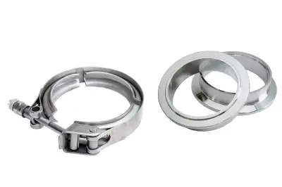 HPS Silicone Hose - HPS Stainless Steel 2" V Band Clamp Kit, Stainless Steel Flanges, Quick Release