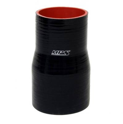 HPS Silicone Hose - Silicone Reducer Hose,High Temp 4-ply Reinforced,2" - 2-1/2" ID,6" Long,Black