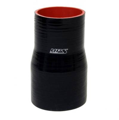 HPS Silicone Hose - Silicone Reducer Hose,High Temp 4-ply Reinforced,2-1/2" - 3" ID,6" Long,Black