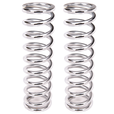 Alden Performance - Coil-Over-Spring, 400 lbs./in. Rate, 12 in. Length, 2.5 in. I.D. Chrome, Pair