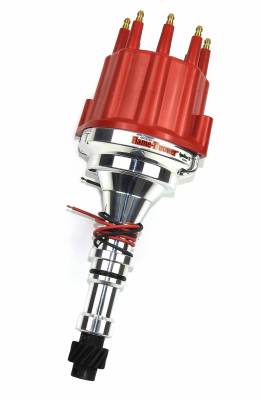 Pertronix D150711 Flame-Thrower Plug and Play Vacuum Advance Red Male Cap Billet Electronic Distributor with Ignitor II Technology for Buick V8 