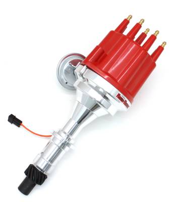 Dist Billet Mag Trig Pontiac 301-455 Red Male cap Vac Adv