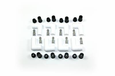 White Ceramic Spark Plug 90 Deg Boot Set