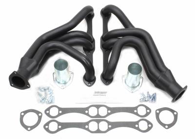 Patriot Headers - Patriot Tri-5 Headers - Patriot Exhaust Products - 55-57 Chevrolet SBC Mid Length Black