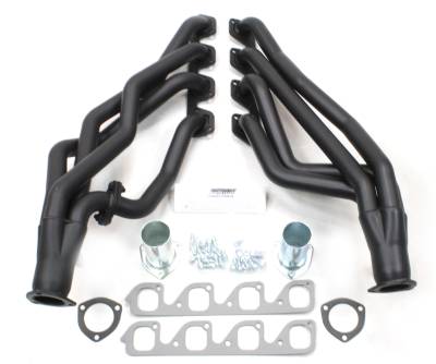 Patriot Headers - Patriot Full Length & Fenderwell Headers - Patriot Exhaust Products - 67-71 Various Ford 351C 4V Long Tube Blk