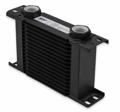 Oil and Transmission Coolers - Narrow - Earls - EARLS ULTRAPRO OIL COOLER - BLACK - 16 ROWS - NARROW COOLER - 10 O-RING BOSS FEMALE PORTS