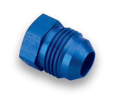 Adapters - Caps and Plugs - Earls - EARLS -6 FLARE PLUG Blue Anodized