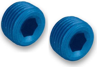 Adapters - Caps and Plugs - Earls - EARLS 3/8" NPT INTERNAL PLUGS Blue Anodized