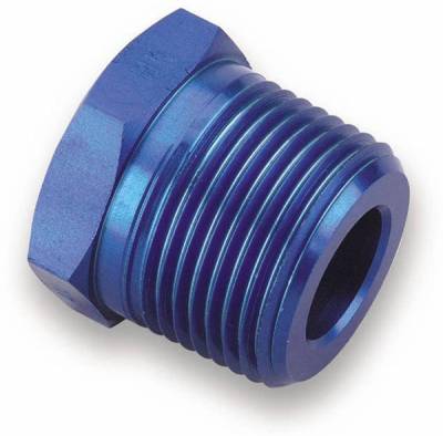 Adapters - NPT to NPT Adapters - Earls - 1/4 x 1/8 NPT Bushing Reducer Blue Anodized