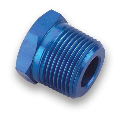 Adapters - NPT to NPT Adapters - Earls - 1-1/4 x 3/4 NPT Bushing Reducer Blue Anodized