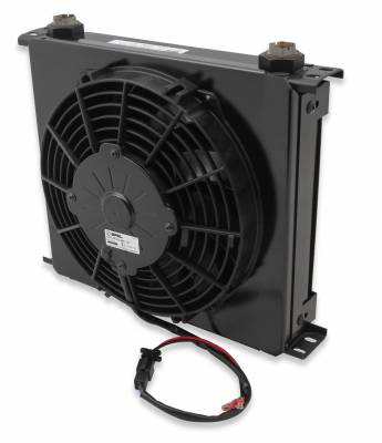 Oil and Transmission Coolers - Wide - Earls - EARLS ULTRAPRO OIL COOLER W/ FAN PACK - BLACK - 34 ROWS - WIDE COOLER - 10