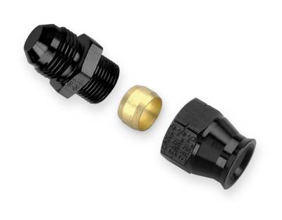 Hard Line - Tube Nuts & Hardline Adapters - Earls - EARLS -6 AN MALE TO 3/8" TUBING ADAPTER BLACK