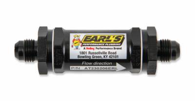 Fuel System Components - Fuel Filters - Earls - BLACK -4 AN 85 MIC SCREEN FUEL FILTER