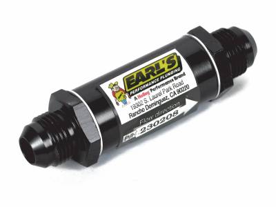 Oil Systems - Oil Filters - Earls - BLACK -6 AN 140 MIC SCREEN OIL FILTER