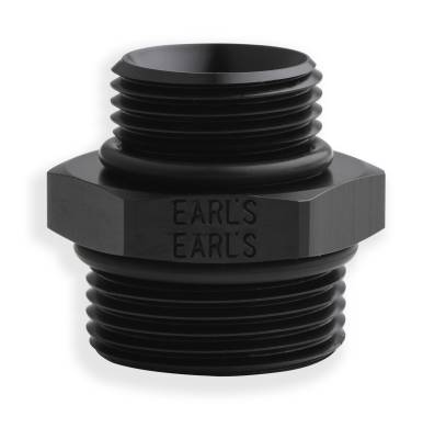 Fuel System Components - Adapters & Accessories - Earls - ADAPTER, -12 ORB TO -16 ORB ALUMINUM BLK