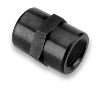 Adapters - NPT to NPT Adapters - Earls - 1/8" NPT Coupling Black Anodized
