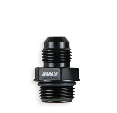 Oil Systems - Oil System Fittings - Earls - EARLS BSPP TO AN ADAPTER 3/8" BSPP to -6 AN Male Flare, Black
